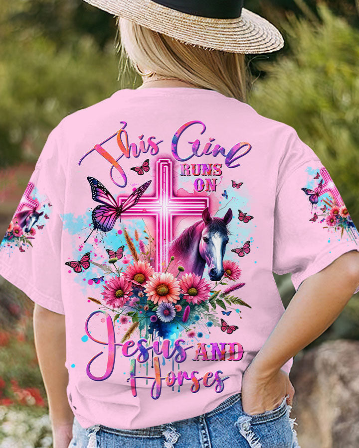 Runs On Jesus And Horses Women's All Over Print - Tltw1812233, easychoo.com
