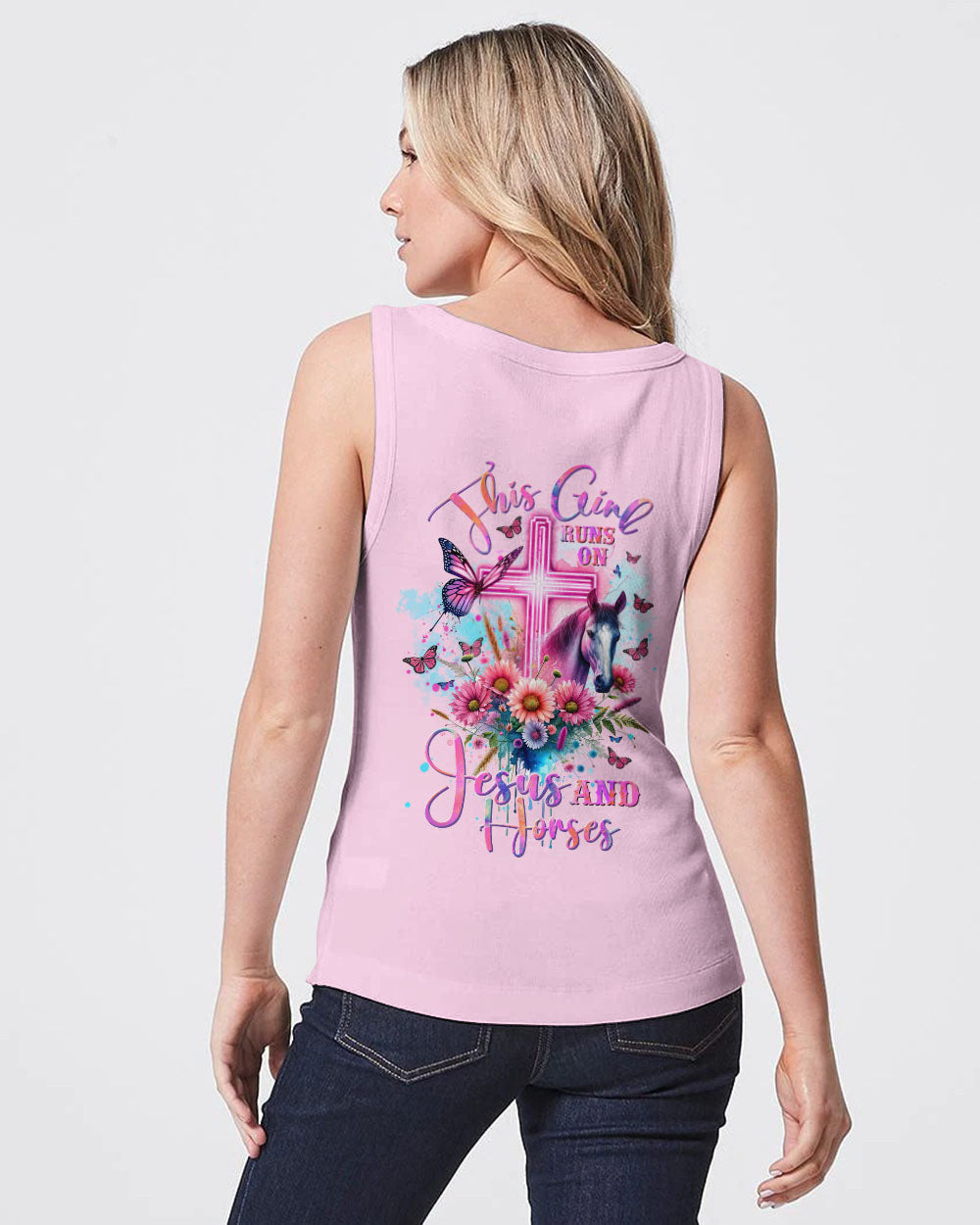 Runs On Jesus And Horses Women's All Over Print - Tltw1812233, easychoo.com