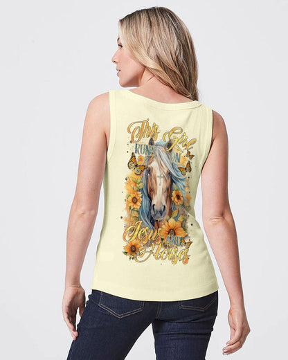 Runs On Jesus And Horses Women's All Over Print Shirt - Tltr0901241, easychoo.com