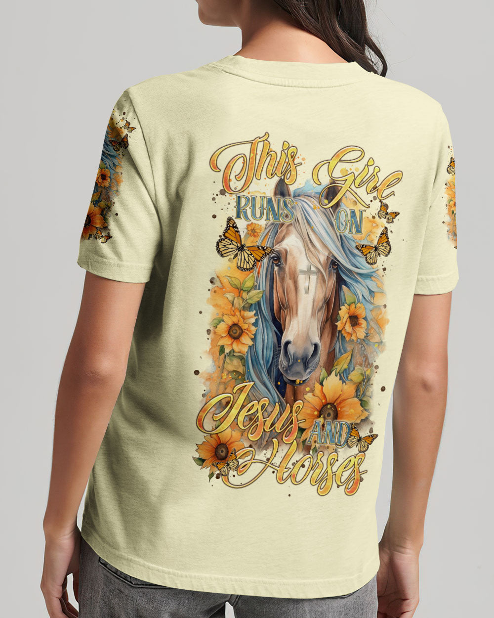 Runs On Jesus And Horses Women's All Over Print Shirt - Tltr0901241, easychoo.com