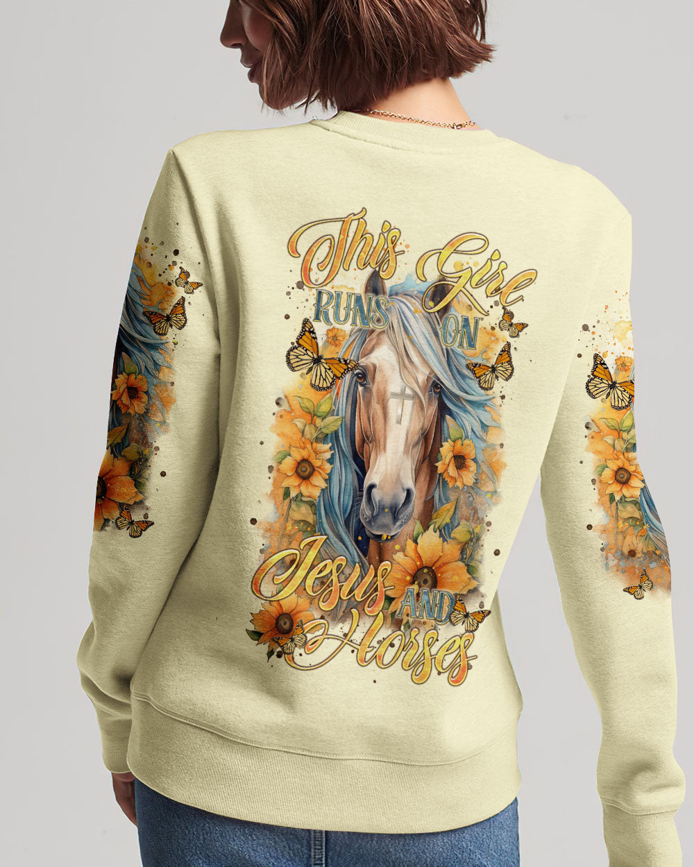 Runs On Jesus And Horses Women's All Over Print Shirt - Tltr0901241, easychoo.com