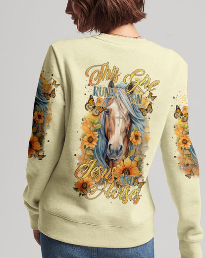 Runs On Jesus And Horses Women's All Over Print Shirt - Tltr0901241, easychoo.com