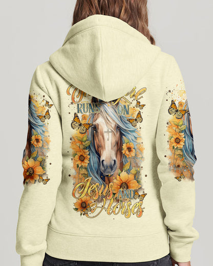 Runs On Jesus And Horses Women's All Over Print Shirt - Tltr0901241, easychoo.com