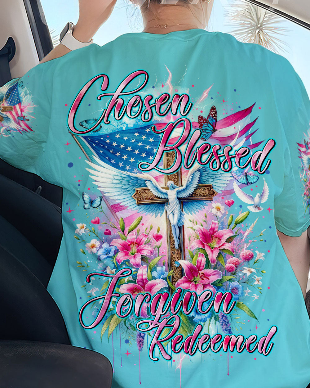 Chosen Blessed Forgiven Redeemed Women's All Over Print Shirt - Tytm3110233, easychoo.com