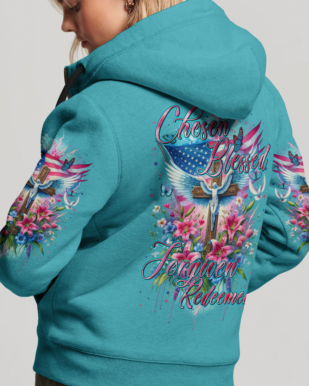 Chosen Blessed Forgiven Redeemed Women's All Over Print Shirt - Tytm3110233, easychoo.com