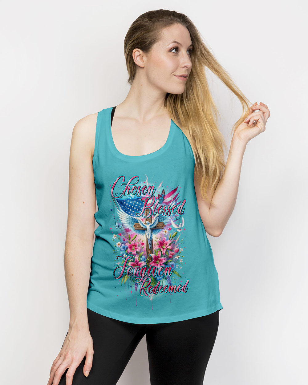 Chosen Blessed Forgiven Redeemed Women's All Over Print Shirt - Tytm3110233, easychoo.com