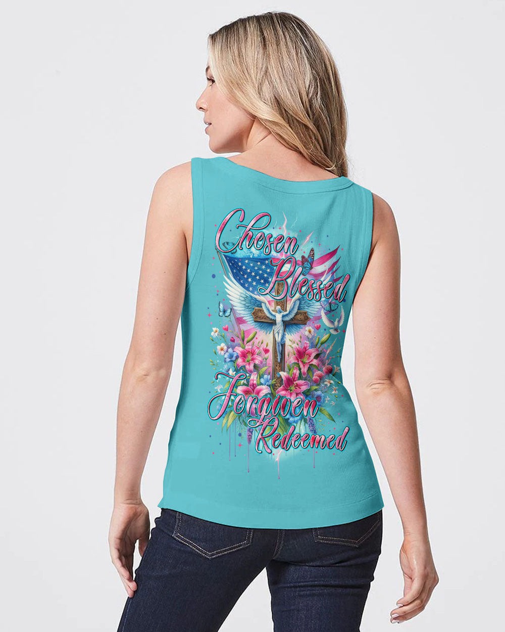 Chosen Blessed Forgiven Redeemed Women's All Over Print Shirt - Tytm3110233, easychoo.com