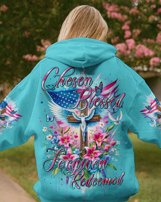Chosen Blessed Forgiven Redeemed Women's All Over Print Shirt - Tytm3110233, easychoo.com