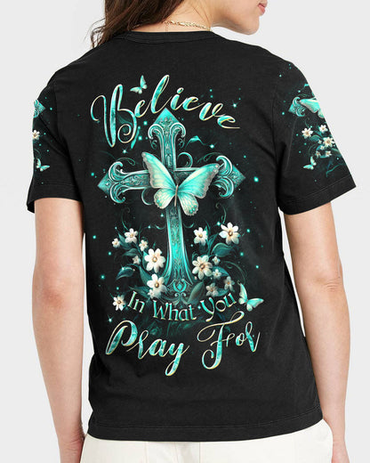 Believe In What You Pray For Women's All Over Print Shirt - Yhdu2111231, easychoo.com