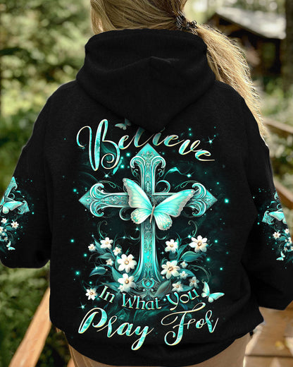Believe In What You Pray For Women's All Over Print Shirt - Yhdu2111231, easychoo.com