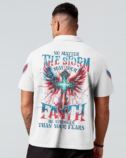 No Matter The Storm Cross Wings Men's All Over Print Shirt - Tlno1601243, easychoo.com