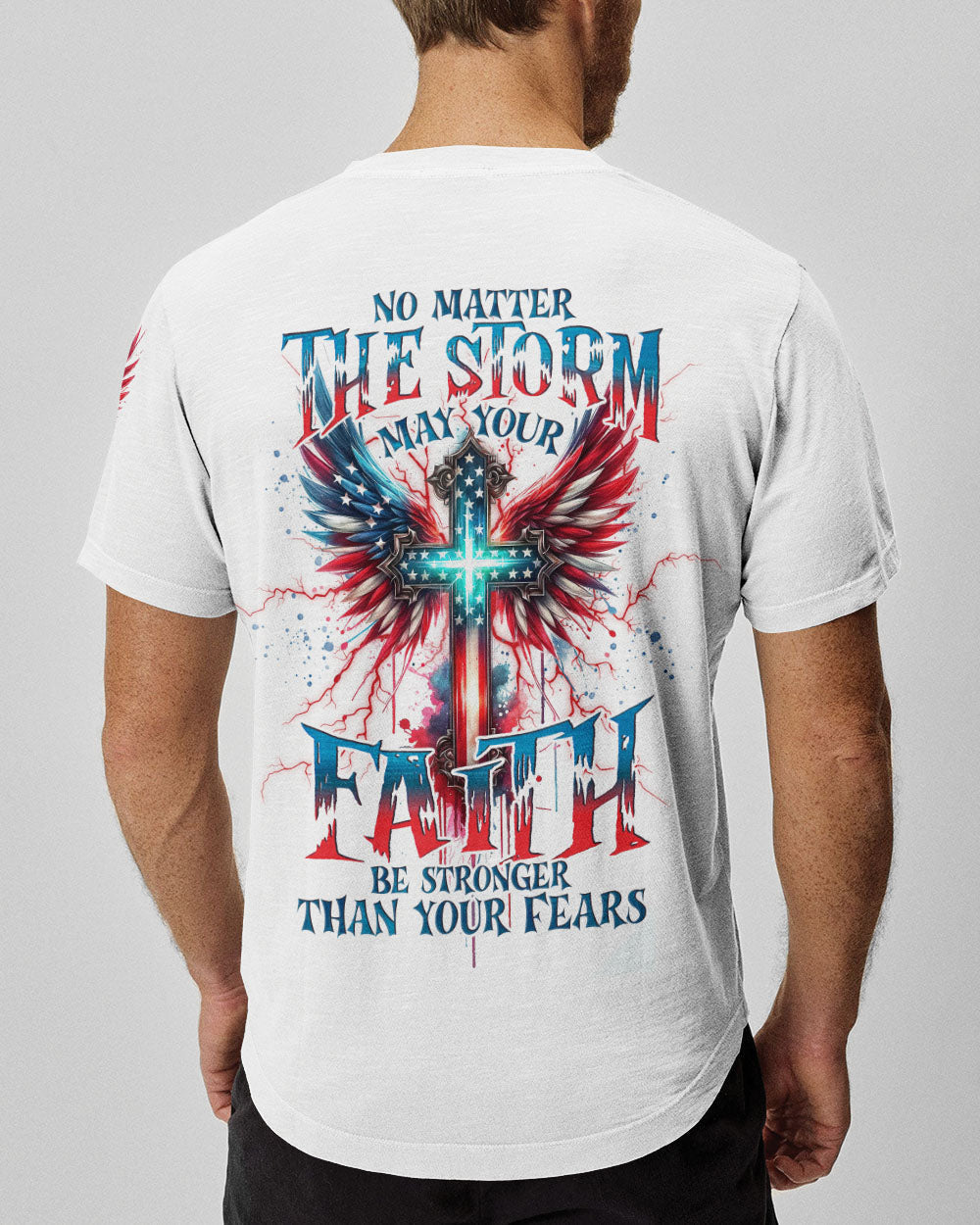 No Matter The Storm Cross Wings Men's All Over Print Shirt - Tlno1601243, easychoo.com