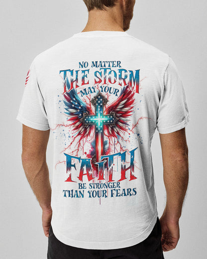 No Matter The Storm Cross Wings Men's All Over Print Shirt - Tlno1601243, easychoo.com