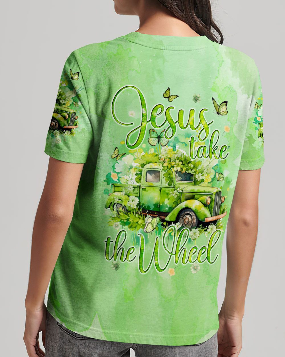 Jesus Take The Wheel Women's All Over Print Shirt - Tyqy0501243, easychoo.com