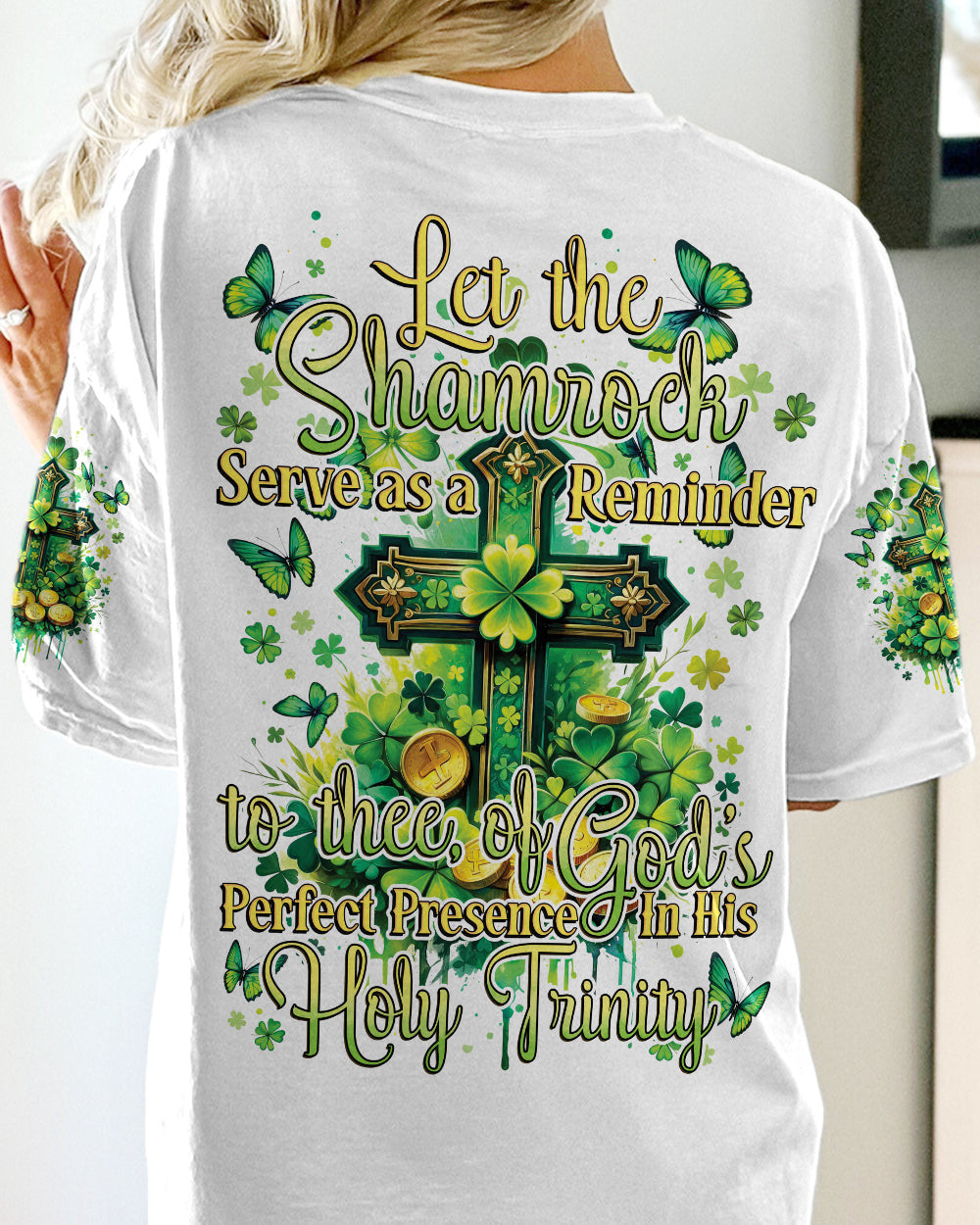 God's Perfect Presence Patrick's Day Women's All Over Print Shirt - Tytd1501241, easychoo.com