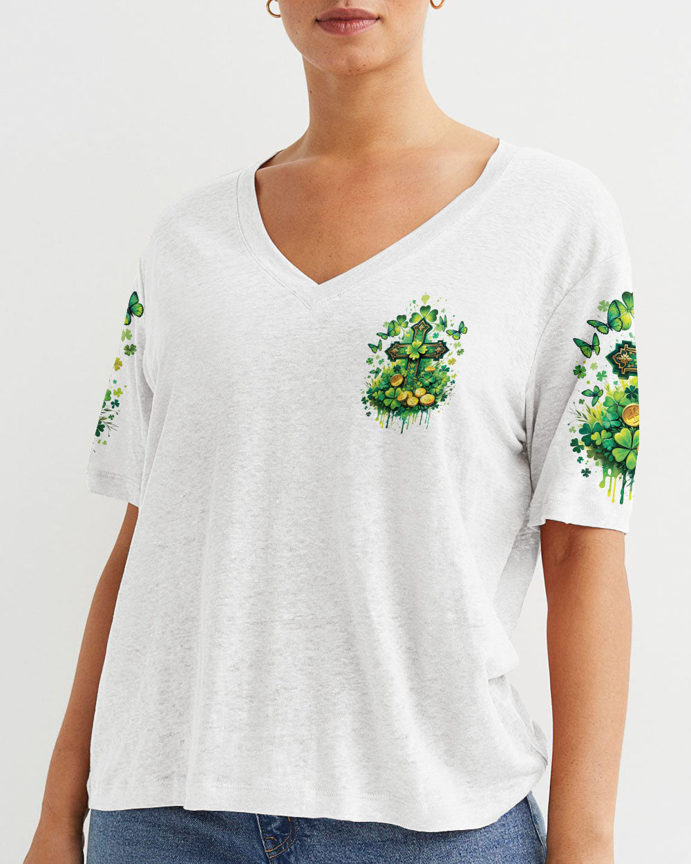 God's Perfect Presence Patrick's Day Women's All Over Print Shirt - Tytd1501241, easychoo.com