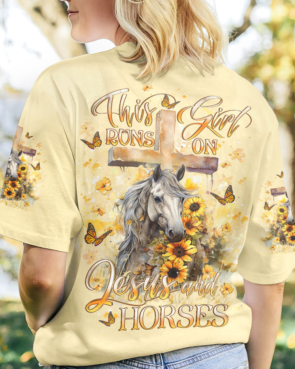 Runs On Jesus And Horses Women's All Over Print - Yhlt2612232, easychoo.com