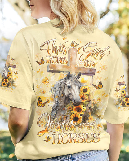 Runs On Jesus And Horses Women's All Over Print - Yhlt2612232, easychoo.com
