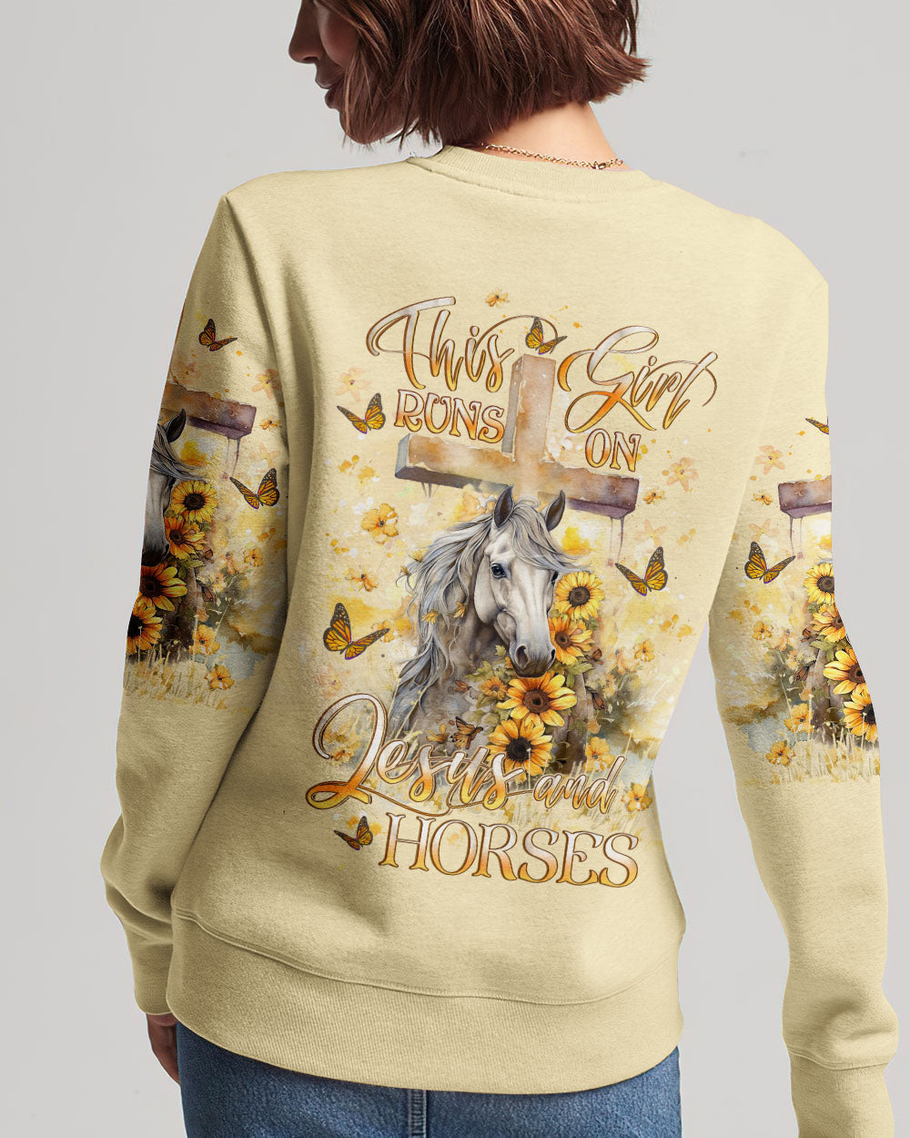 Runs On Jesus And Horses Women's All Over Print - Yhlt2612232, easychoo.com