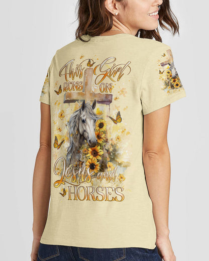 Runs On Jesus And Horses Women's All Over Print - Yhlt2612232, easychoo.com