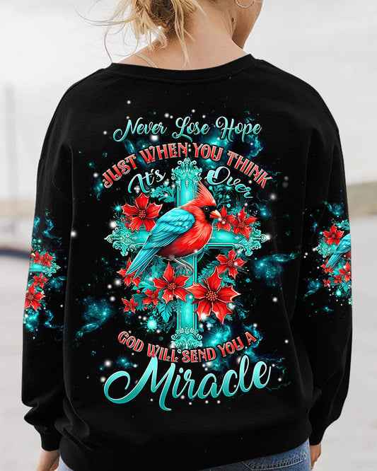 Never Lose Hope Cardinal Christmas Women's All Over Print Shirt - Tltw2710234, easychoo.com