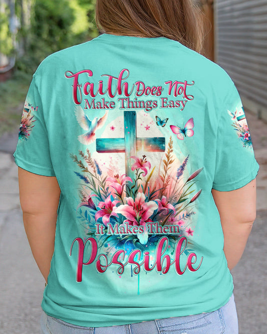 Faith Does Not Make Things Easy Women's All Over Print Shirt - Tytd2810231, easychoo.com