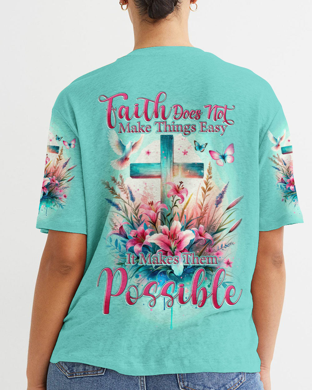 Faith Does Not Make Things Easy Women's All Over Print Shirt - Tytd2810231, easychoo.com
