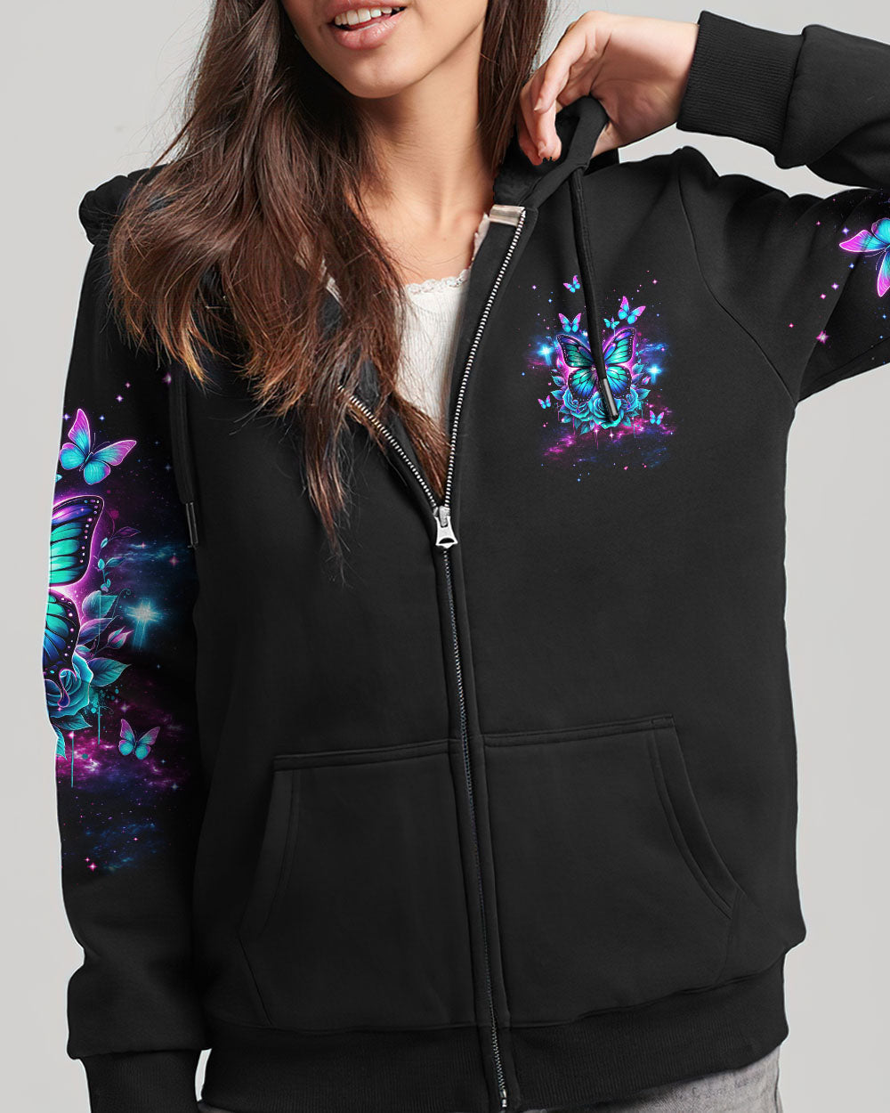 Pray More Worry Less Butterfly Women's All Over Print Shirt - Tlnt2601242, easychoo.com