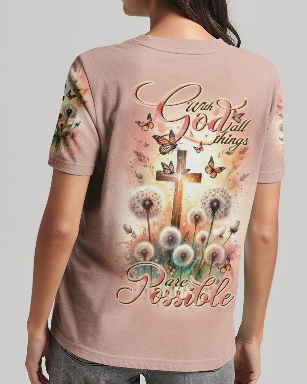 With God All Things Are Possible Women's All Over Print Shirt - Tltr1011233, easychoo.com