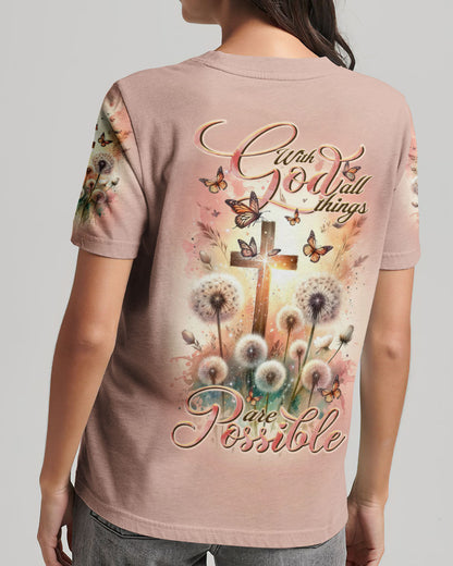 With God All Things Are Possible Women's All Over Print Shirt - Tltr1011233, easychoo.com