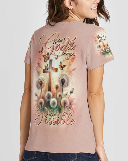 With God All Things Are Possible Women's All Over Print Shirt - Tltr1011233, easychoo.com