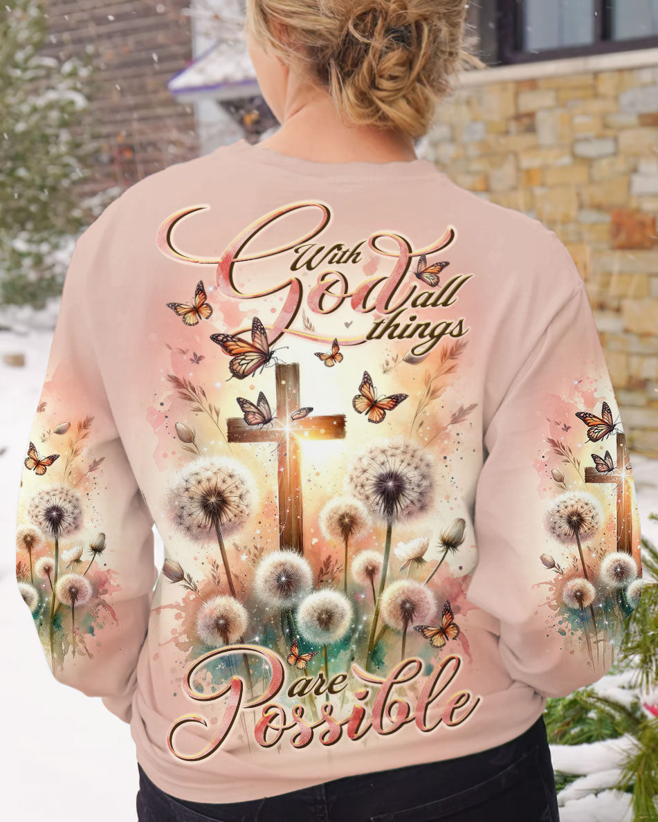 With God All Things Are Possible Women's All Over Print Shirt - Tltr1011233, easychoo.com