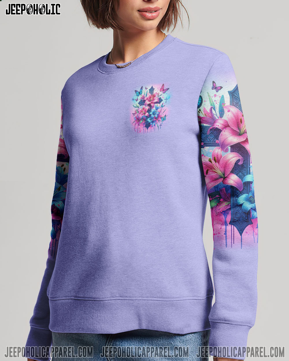 Jesus Is The Way Lilies Cross Women's All Over Print Shirt - Tltr3001241, easychoo.com