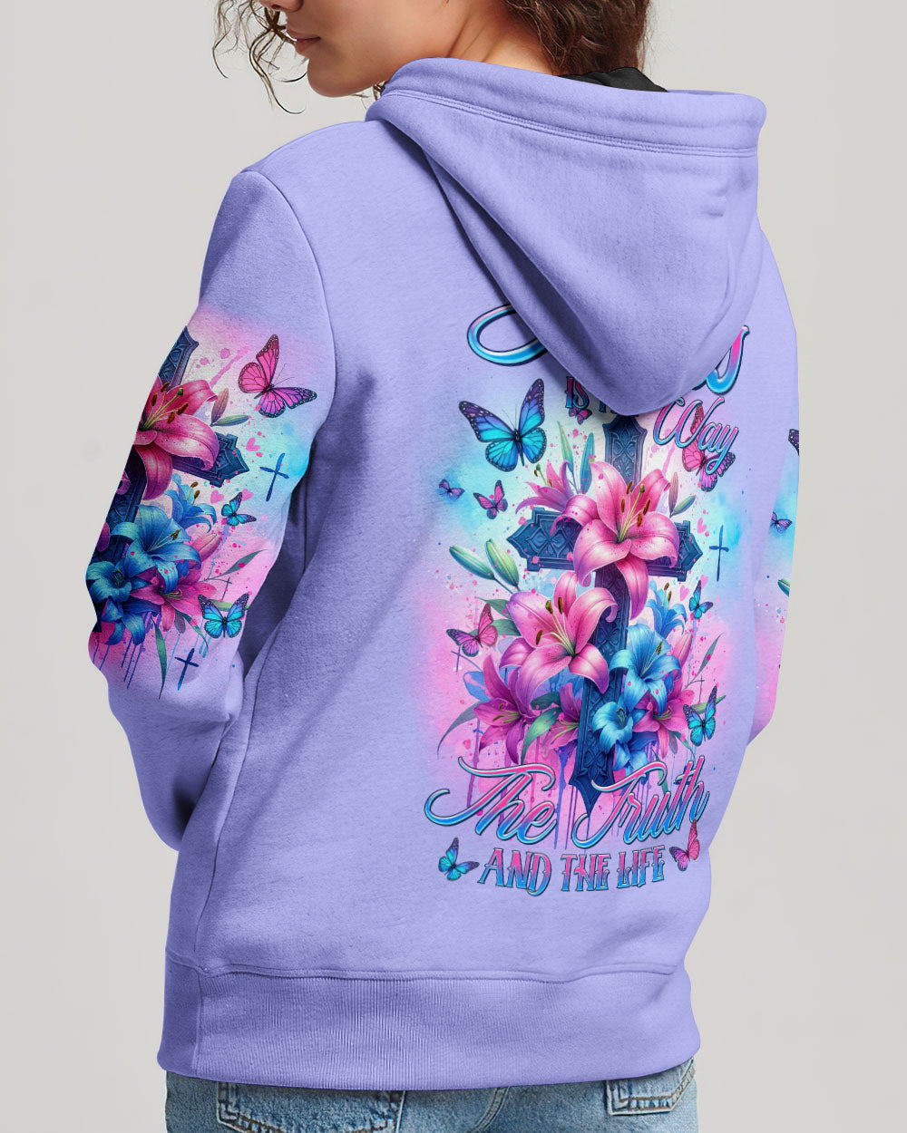 Jesus Is The Way Lilies Cross Women's All Over Print Shirt - Tltr3001241, easychoo.com