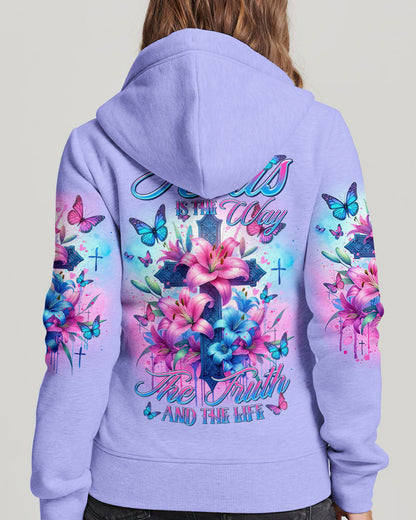 Jesus Is The Way Lilies Cross Women's All Over Print Shirt - Tltr3001241, easychoo.com