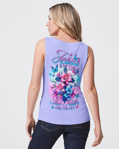 Jesus Is The Way Lilies Cross Women's All Over Print Shirt - Tltr3001241, easychoo.com