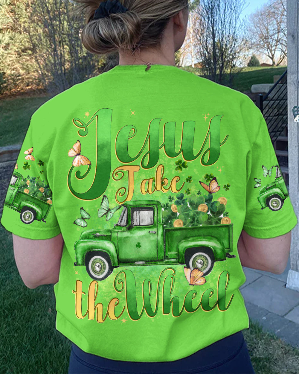 Jesus Take The Wheel Patrick's Day Women's All Over Print Shirt - Tytd0501241, easychoo.com
