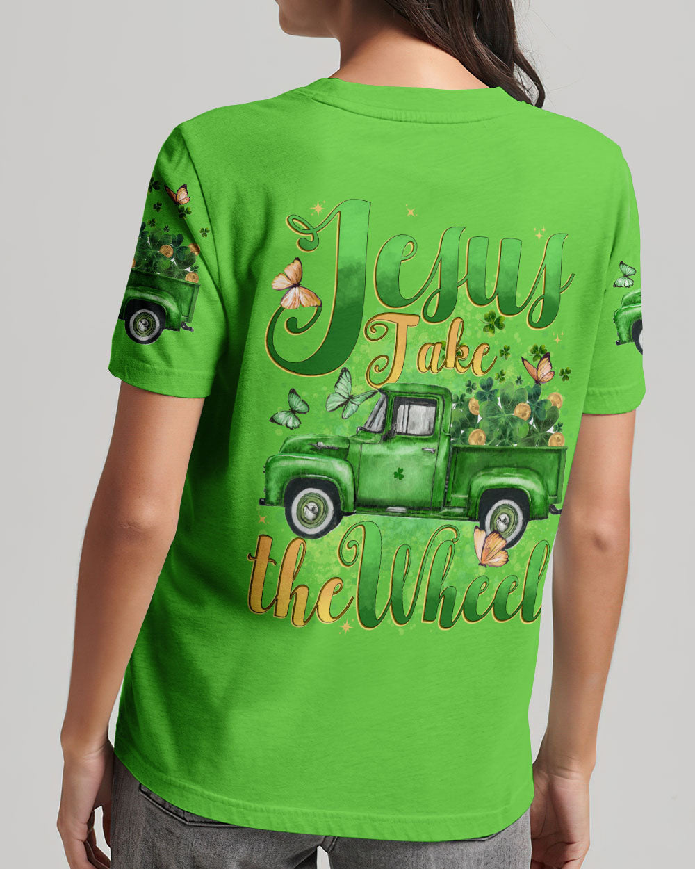 Jesus Take The Wheel Patrick's Day Women's All Over Print Shirt - Tytd0501241, easychoo.com