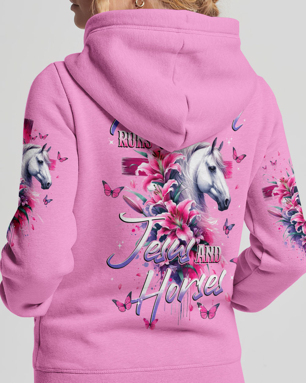 Runs On Jesus And Horses Women's All Over Print Shirt - Tytd1512231, easychoo.com