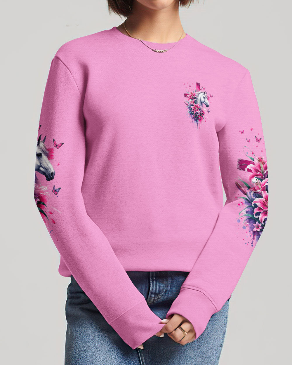 Runs On Jesus And Horses Women's All Over Print Shirt - Tytd1512231, easychoo.com