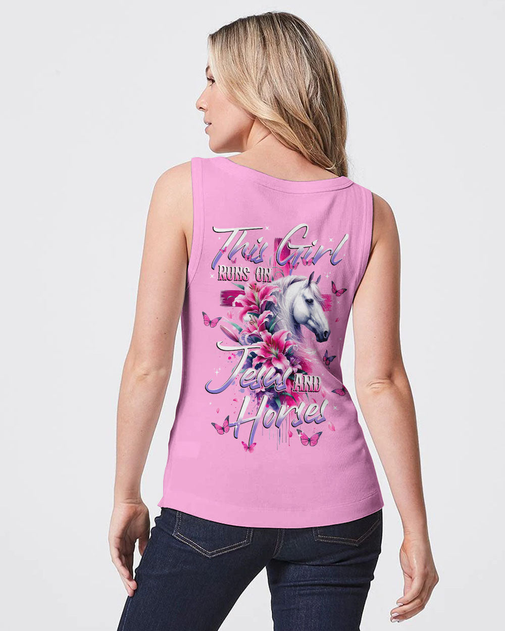 Runs On Jesus And Horses Women's All Over Print Shirt - Tytd1512231, easychoo.com