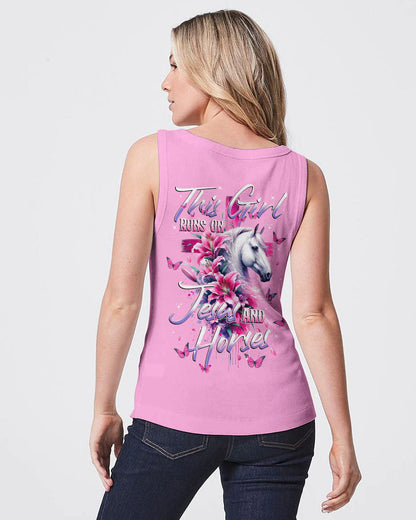 Runs On Jesus And Horses Women's All Over Print Shirt - Tytd1512231, easychoo.com