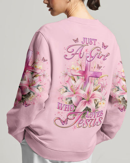 Just A Girl Who Loves Jesus Women's All Over Print Shirt - YHLT1912234, easychoo.com