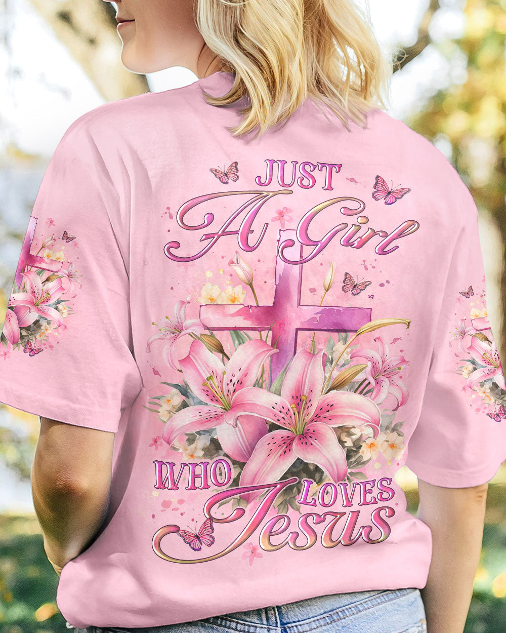 Just A Girl Who Loves Jesus Women's All Over Print Shirt - YHLT1912234, easychoo.com