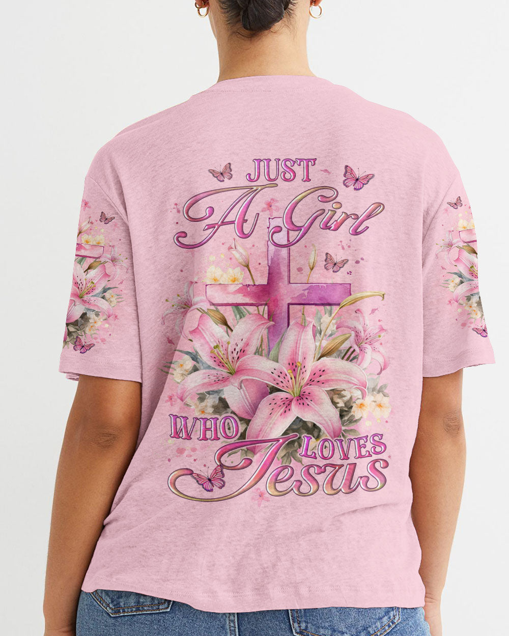 Just A Girl Who Loves Jesus Women's All Over Print Shirt - YHLT1912234, easychoo.com