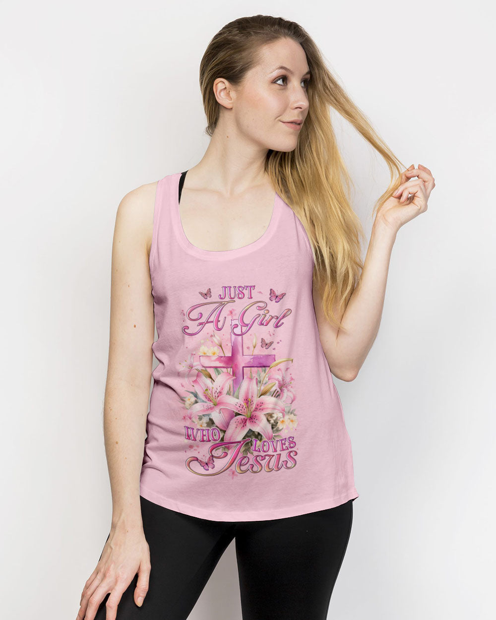 Just A Girl Who Loves Jesus Women's All Over Print Shirt - YHLT1912234, easychoo.com
