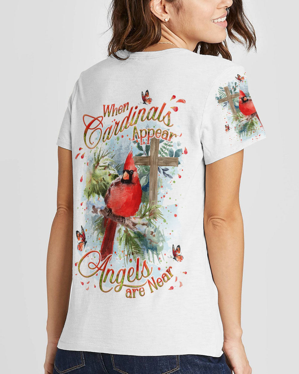 When Cardinals Appear Angels Are Near Women's All Over Print Shirt - Yhkd1411233, easychoo.com