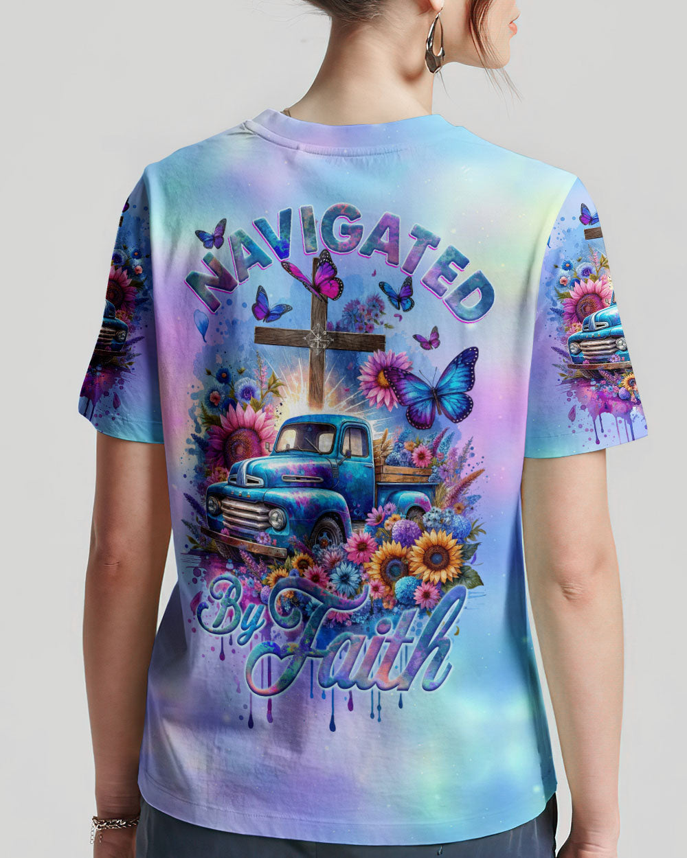 Navigated By Faith Women's All Over Print Shirt - Ty2211232, easychoo.com