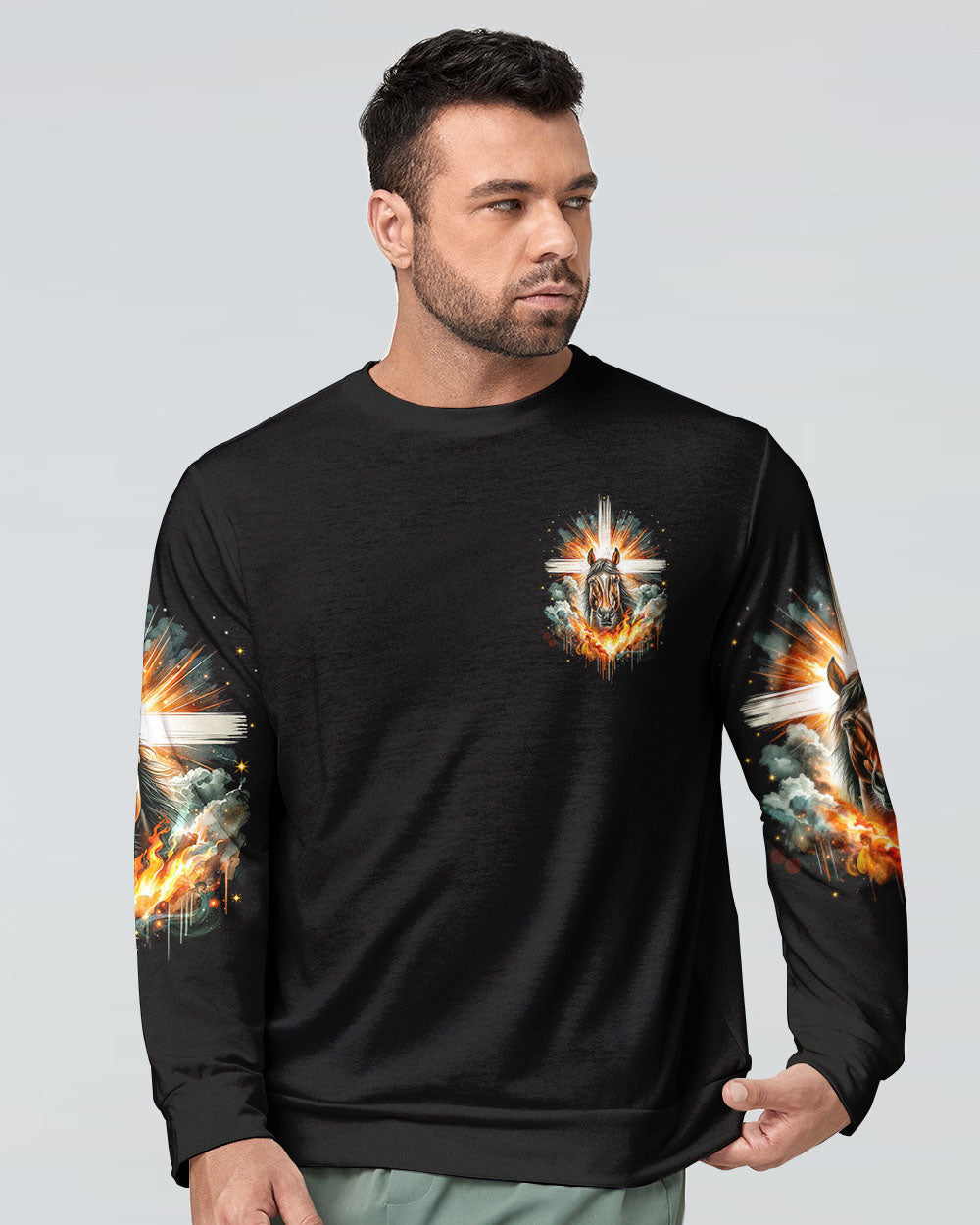 Runs On Jesus And Horses Men's All Over Print Shirt - Tyqy1901242, easychoo.com