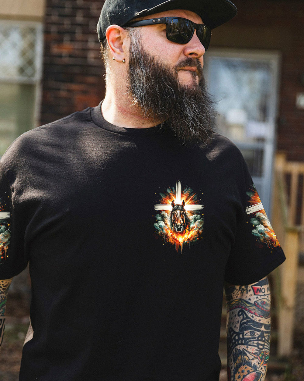 Runs On Jesus And Horses Men's All Over Print Shirt - Tyqy1901242, easychoo.com